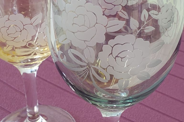 薔薇ワイングラス