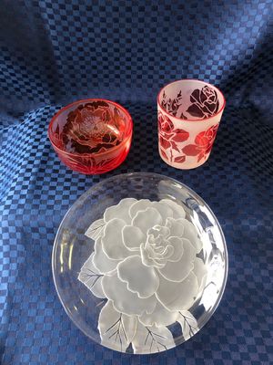 3点のガラス細工